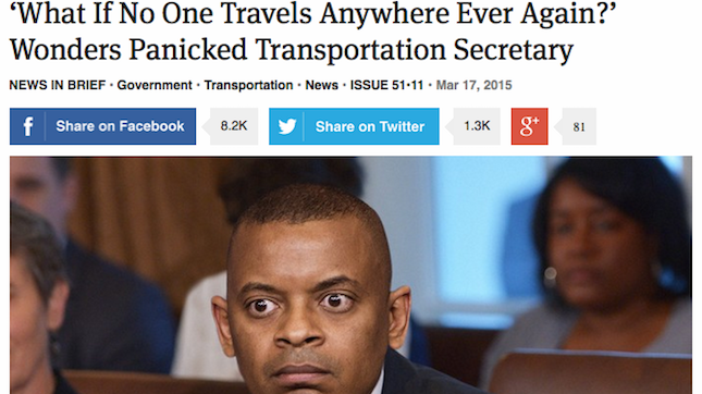 The Onion, DOT, Transportation, Foxx