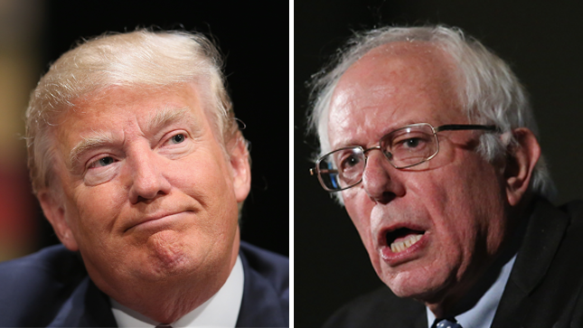 Donald Trump, Bernie Sanders