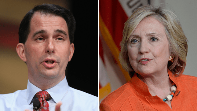 Scott Walker, Hillary Clinton, Wisconsin