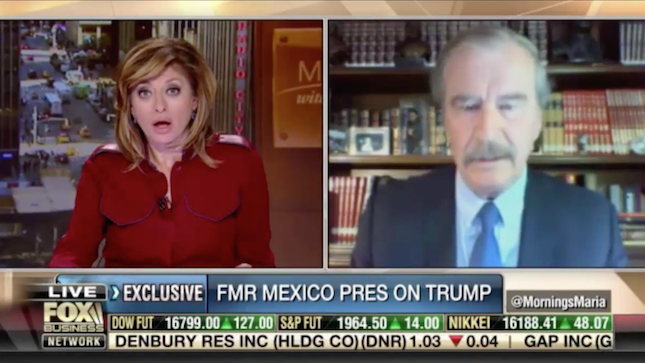 Vicente Fox, Maria Bartiromo, Fox Business News, Donald Trump, Wall