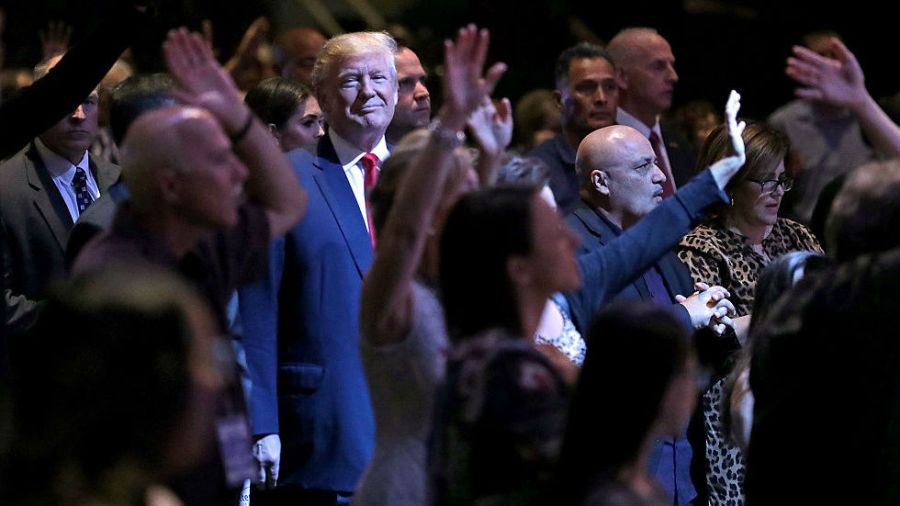 Donald Trump at church