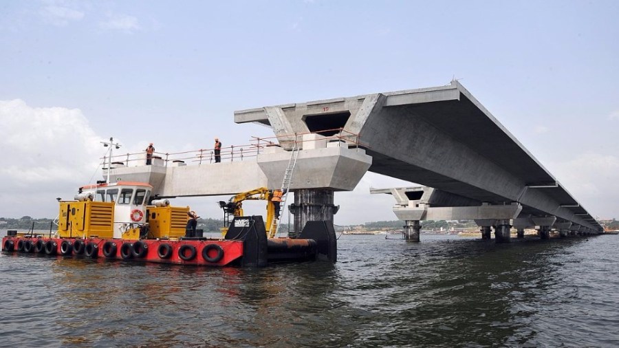 bridge construction water waterway infrastructure