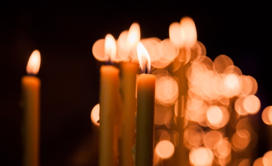 candles lit at a vigil