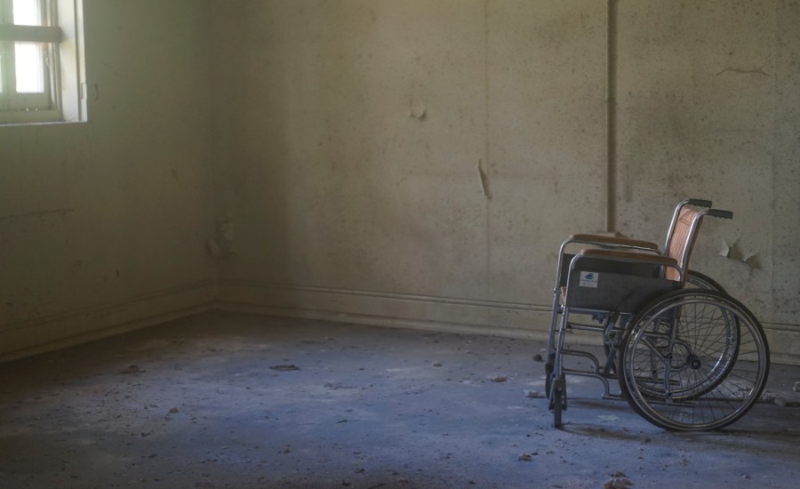 An empty wheelchair