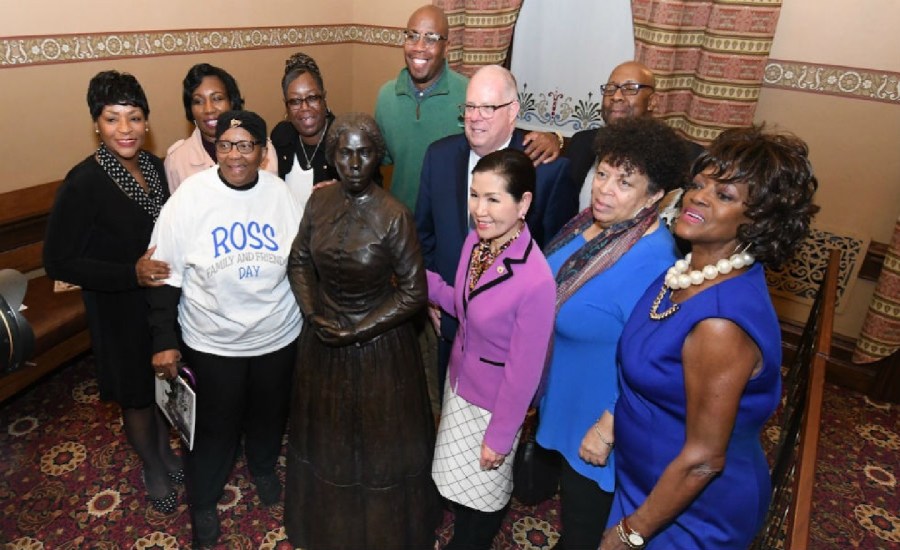 frederick douglass statue harriet tubman maryland state capitol annapolis unveiling adrienne speaker