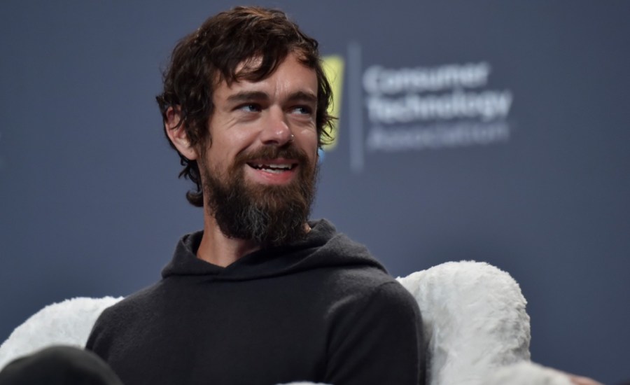 Twitter CEO Jack Dorsey speaks during a press event