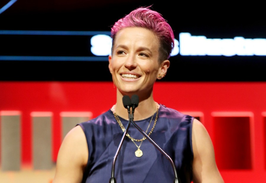 megan rapinoe speaks at a sports illustrated event