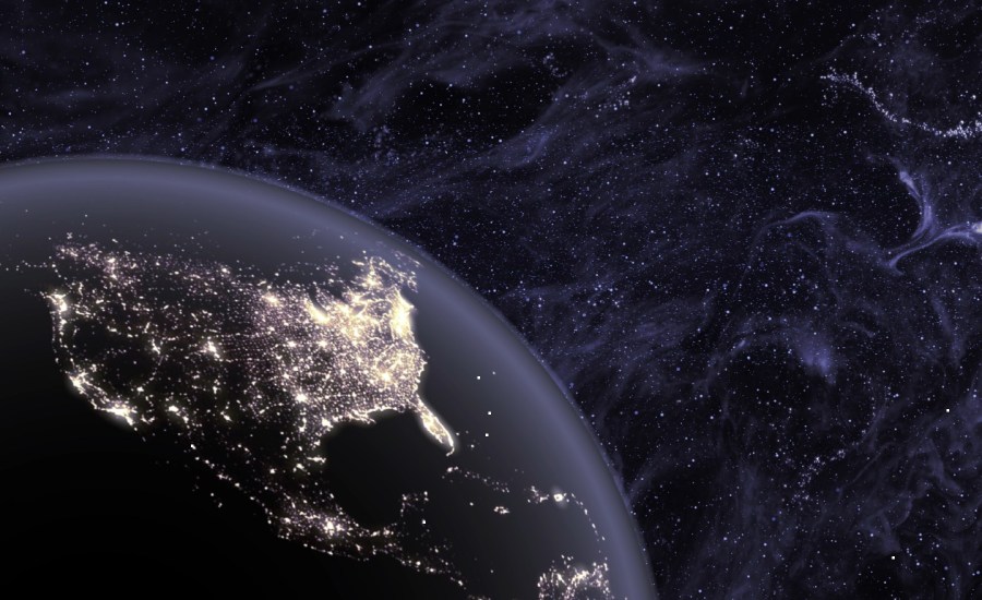 usa from space at night