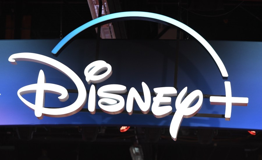 A Disney+ streaming service sign