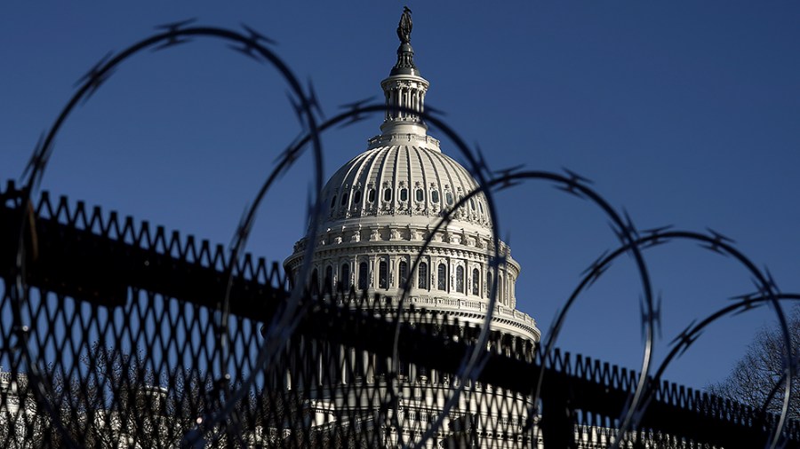 Fencing surround the U.S. Capitol