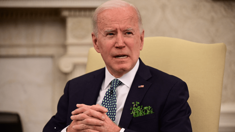 President Biden speaks on the recent shootings in Atlanta before taking part in a virtual bilateral meeting with Irish Prime Minister Micheál Martin