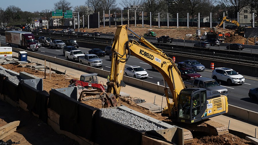 Construction seen on I-66 in Virginia