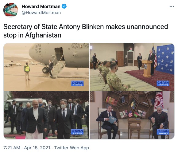 Secretary of State Blinken lands in Afghanistan