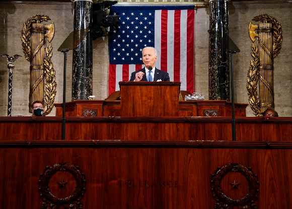 President Joe Biden addresses a joint session of Congress