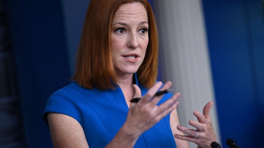 Biden press secretary Jen Psaki answers reporters' questions at the White House