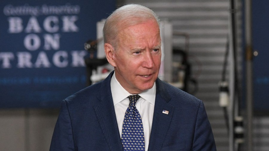 President Biden speaks following a tour of Tidewater Community College in Norfolk, Va.