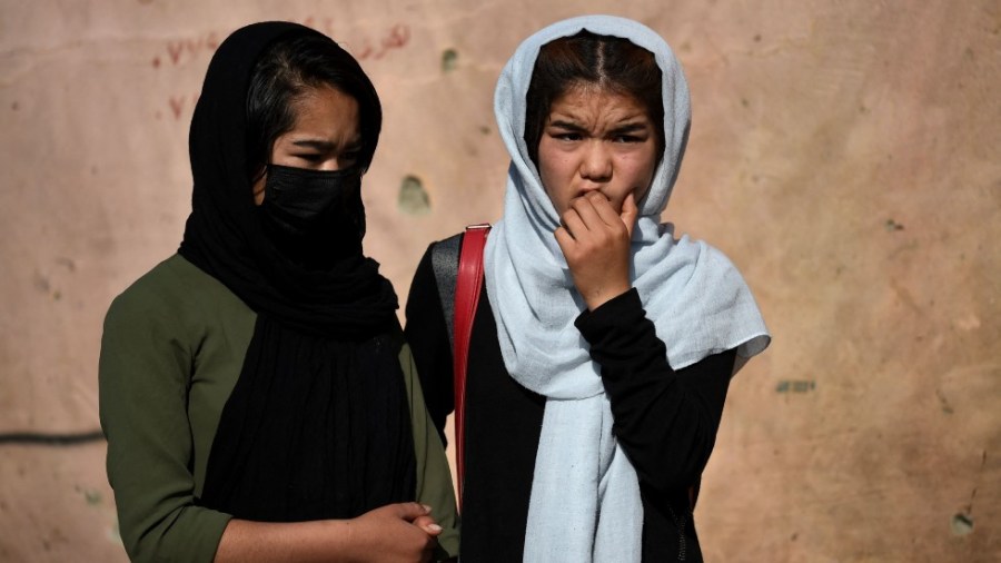 Two schoolgirls in Kabul