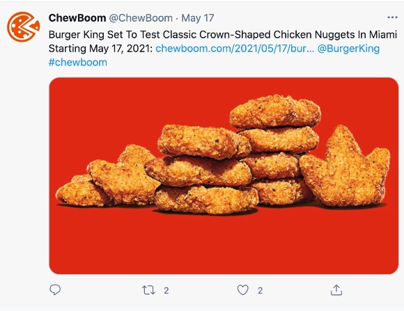 Burger King crown-shaped chicken nuggets