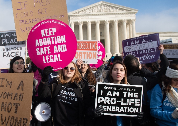 Abortion supporters at Supreme Court