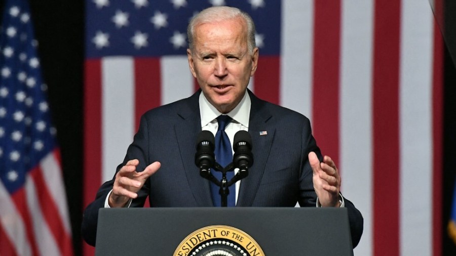 President Biden speaks during a commemoration of the 100th anniversary of the Tulsa race massacre