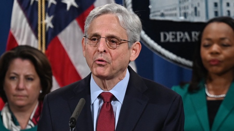 Attorney General Merrick Garland speaks during a press conference announcing a voting rights enforcement action against the state of Georgia