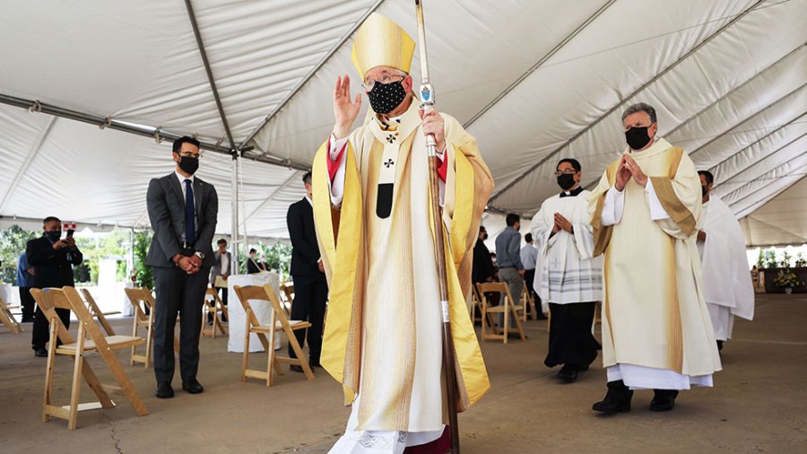 Archbishop José H. Gomez at the Cathedral of Our Lady of the Angels