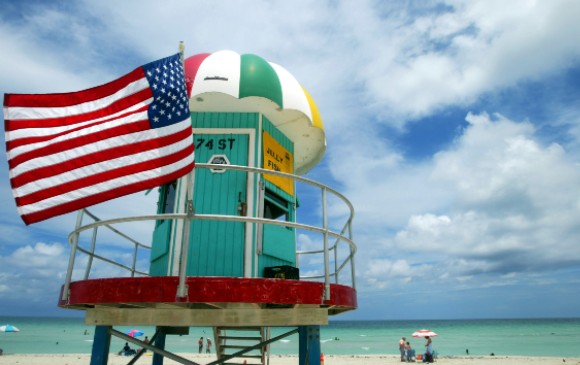 Lifeguard stand at a beach