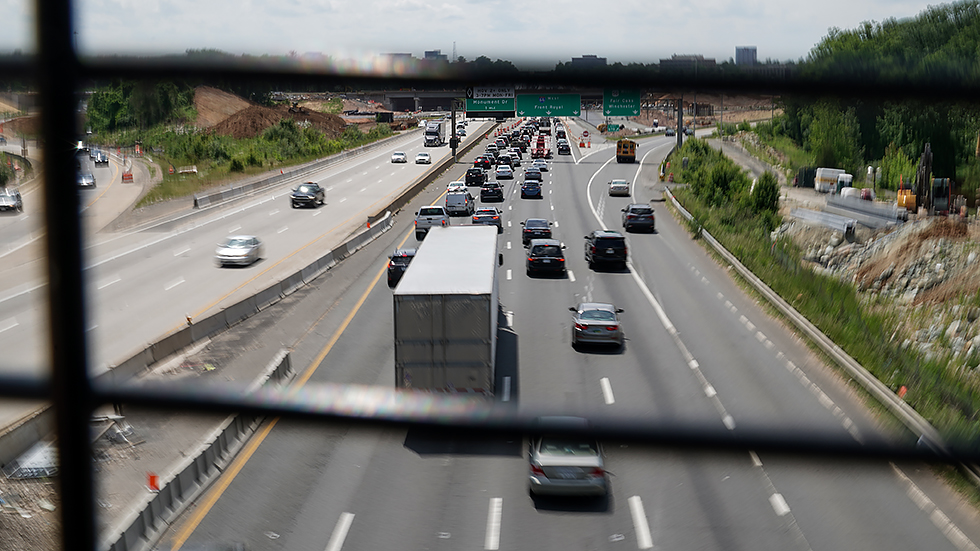 Traffic is seen due to the I-66 widening project near Fairfax, Va., on June 2