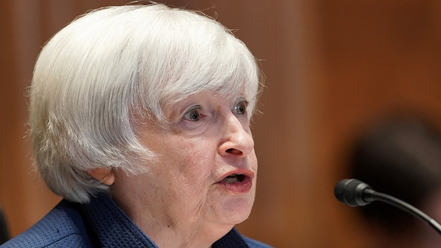 Treasury Secretary Janet Yellen answers questions during a Senate Appropriations Subcommittee hearing to examine the FY 2022 budget request for the Treasury Department on June 23