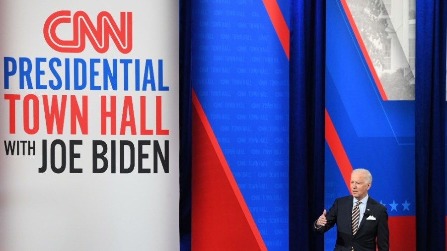 President Biden participates in a CNN town hall in February