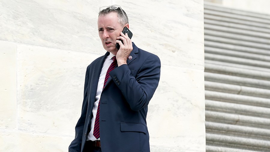 Rep. Brian Fitzpatrick (R-Pa.) leaves the Capitol following the last votes of the week on July 1.