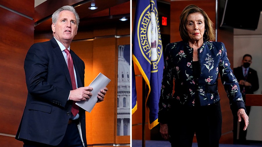 Minority Leader Kevin McCarthy (R-Calif.) and Speaker Nancy Pelosi (D-Calif.)