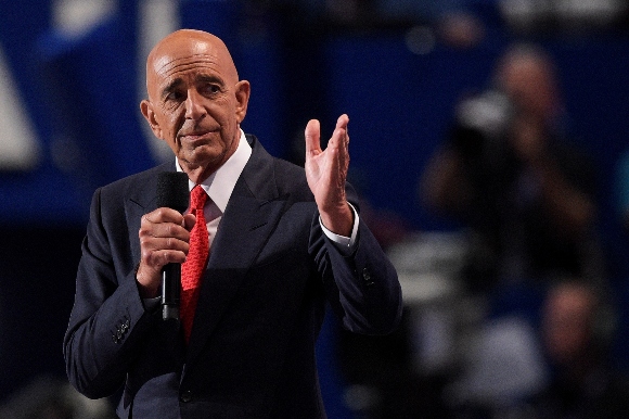 Tom Barrack, former Deputy Interior Undersecretary in the Reagan administration, delivers a speech 