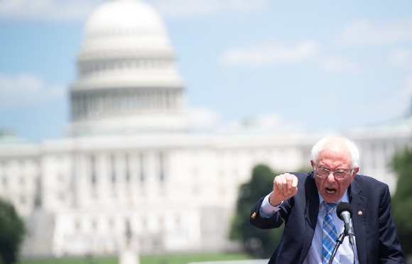 Sen. Bernie Sanders (I-Vt.) outside the Capitol