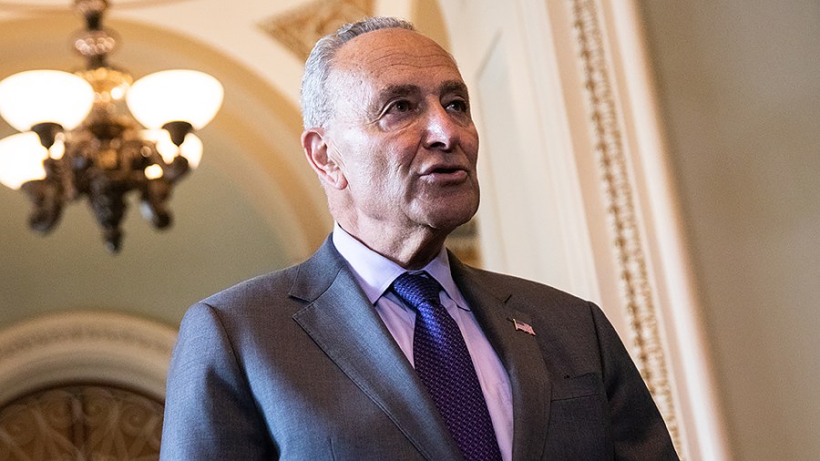 Majority Leader Charles Schumer (D-N.Y.) gives an update on a possible vote for the bipartisan infrastructure deal on Wednesday, July 28, 2021.