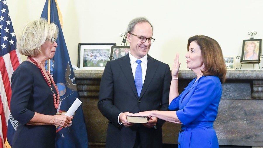 Kathy Hochul is sworn in as New York governor