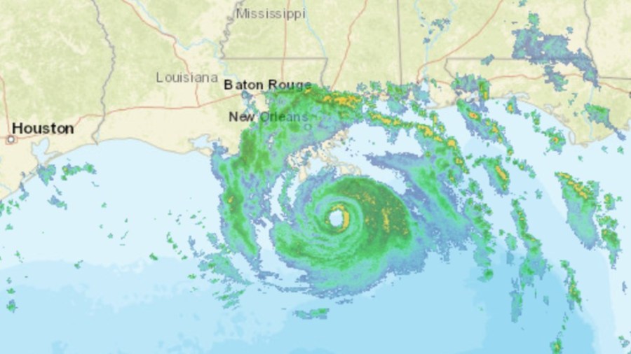 A radar map shows Hurricane Ida