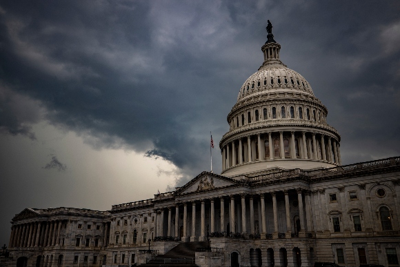 The U.S. Capitol on a cloudy day