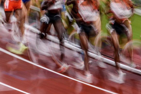 The athletes compete during the Women's 5000 metres Final on day ten of the Tokyo 2020 Olympic Games