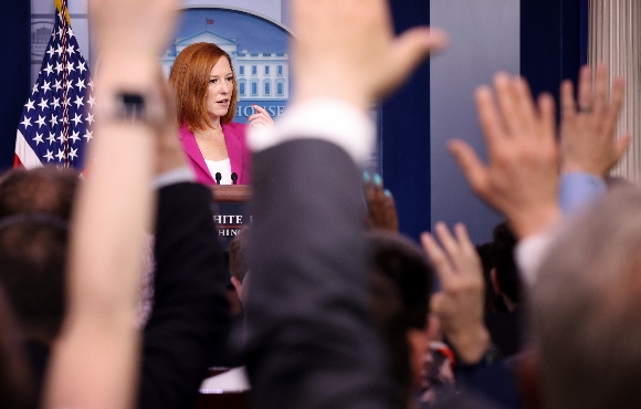 White House press secretary Jen Psaki answers questions