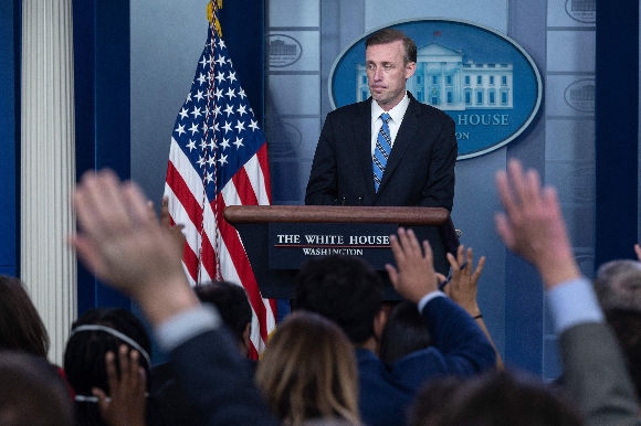 National security adviser Jake Sullivan answers reporters' questions