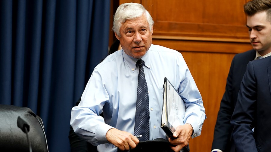 Rep. Fred Upton (R-Mich.) is seen before a House Energy and Commerce Committee oversight hearing of the Federal Energy Regulatory Commission on Tuesday, July 27, 2021.