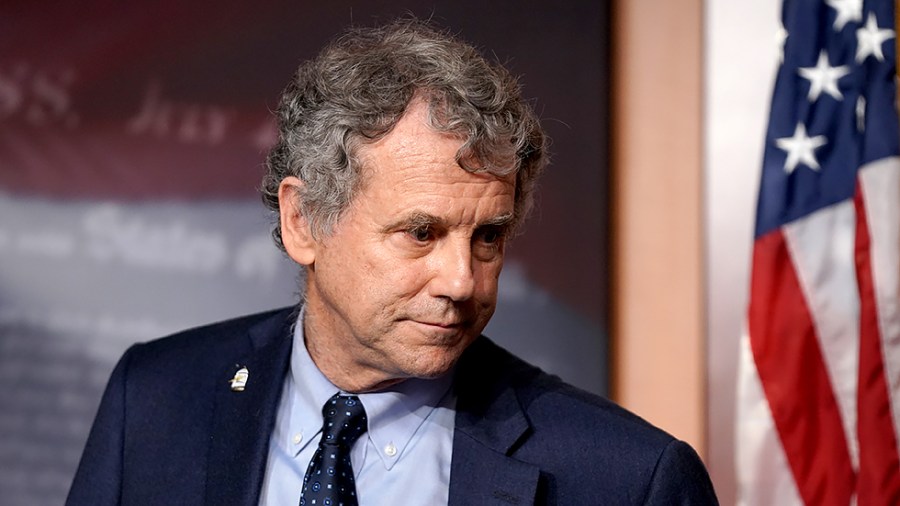 Sen. Sherrod Brown (D-Ohio) is seen during a press conference on Thursday, July 15, 2021 to discuss the Child Tax Credit payments being sent out.