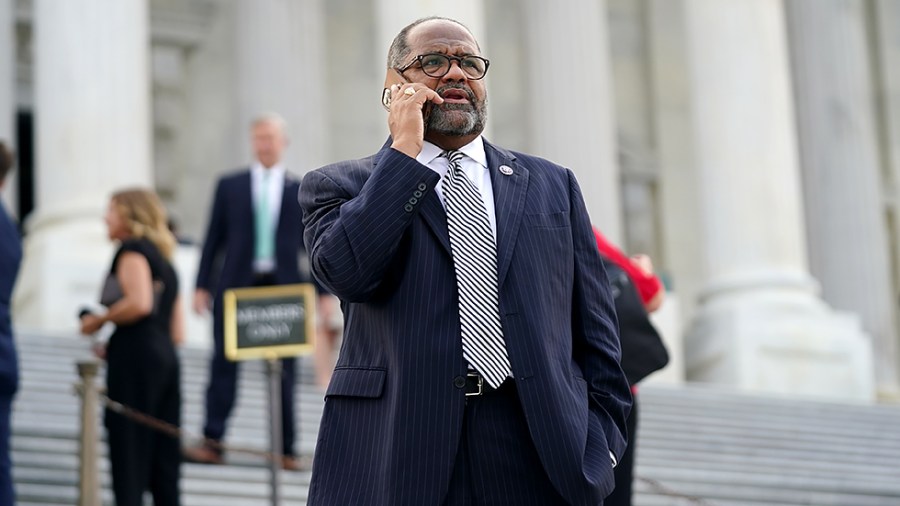 Rep. Troy Carter (D-La.) is seen outside the House Chamber as the House conducts the first votes of the week on Monday, July 19, 2021.