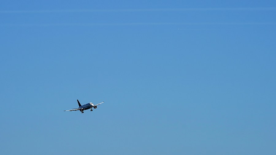 A Delta Airlines Airbus A319 makes makes a landing approach at Ronald Reagan National Airport seen at Gravelly Point in Arlington, Va., on Tuesday, March 30, 2021.