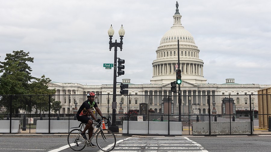 A fence around the U.S. Capitol is seen on Thursday, September 16, 2021 prior to this weekend’s ‘Justice for J6 Rally’ for those arrested or killed during the Jan. 6 insurrection.