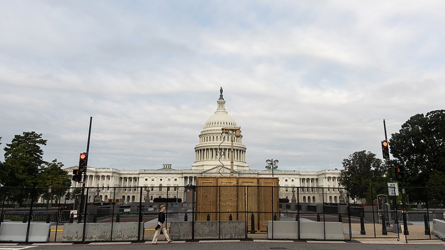 A fence around the U.S. Capitol is seen on Thursday, September 16, 2021 prior to this weekend’s ‘Justice for J6 Rally’ for those arrested or killed during the Jan. 6 insurrection.