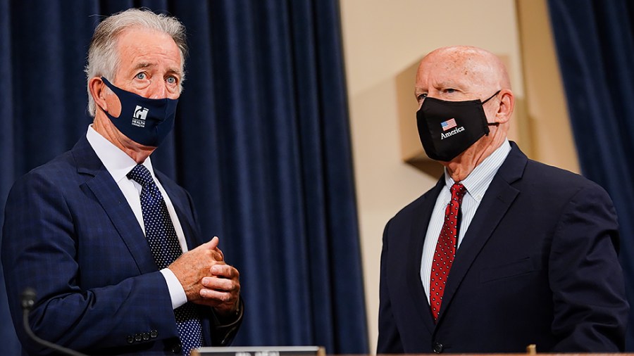 House Ways and Means Committee Chairman Richard Neal (D-Mass.) and Rep. Kevin Brady (R-Texas) are seen prior to a markup to discuss the reconciliation of the FY 2022 budget on Tuesday, September 14, 2021.