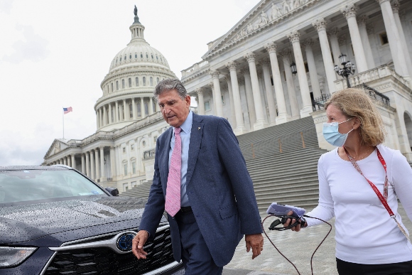 Sen. Joe Manchin (D-WV) leaves the U.S. Capitol