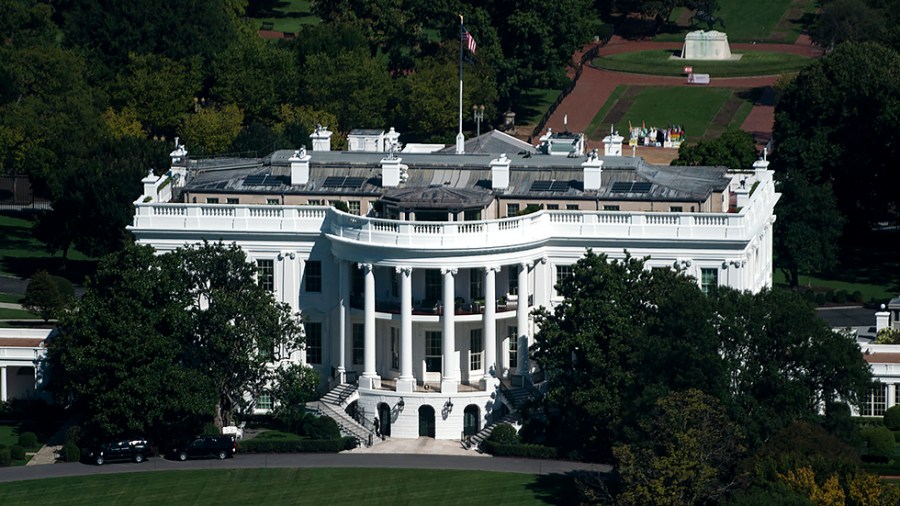 The White House is seen from the Washington Monument in Washington, D.C., on Friday, September 24, 2021.